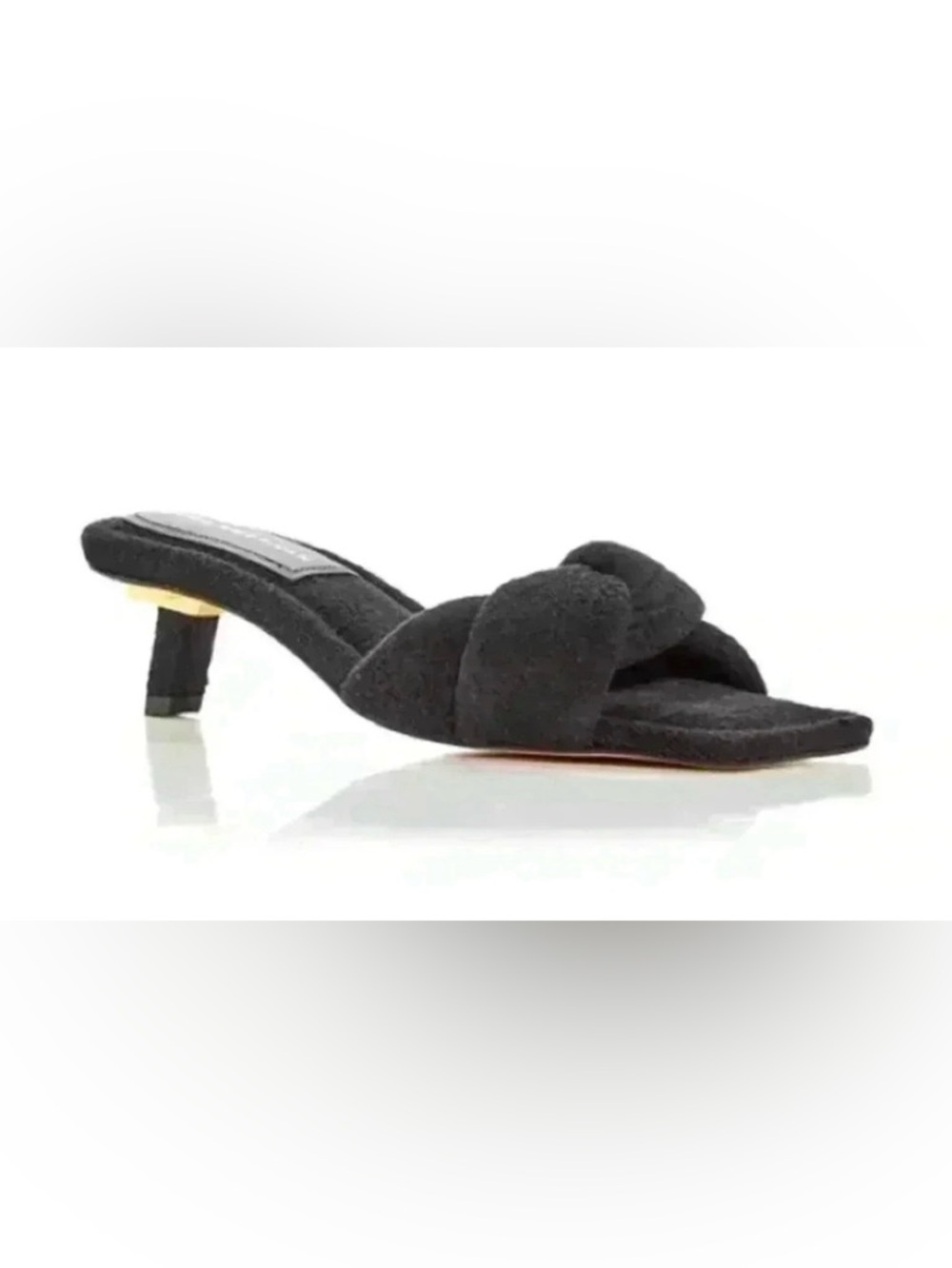 Good American Black Knotted Slide Mules size 8